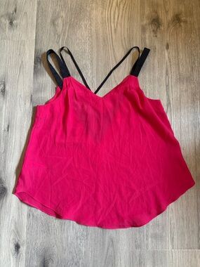 BCBGeneration Fuchsia V-Neck Double-Strap blouse